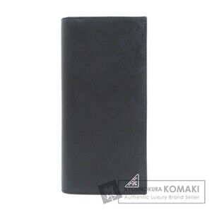 Prada Logo Plate Long Wallet Leather